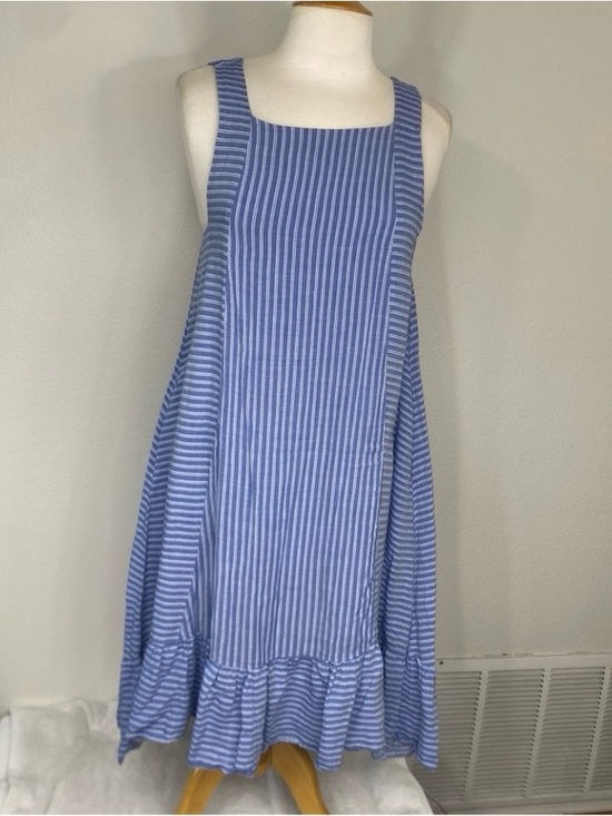 Anthropologie Dresses & Skirts - Anthropologie Holding Horses Women's Blue White Gauzy Striped Apron Dress Size S